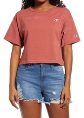 Champion Heritage Crop T-Shirt in Shadow Script Sandalwood Red at Nordstrom