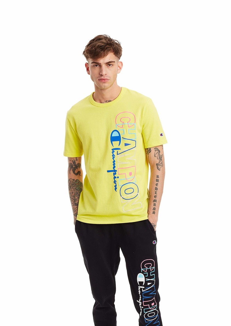 Champion Heritage Short Sleeve T Vintage Men’s Tee Shirts Block Logo Journey Yellow-Script Outline