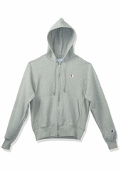 Champion Men's Reverse Weave Full-zip Hoodie Oxford Gray/Left Chest C Logo & Sleeve Patch X Small