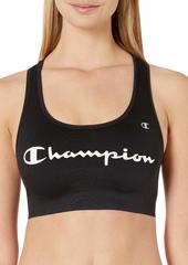 Champion Women's Absolute Sports Bra Bra -black/white champion script