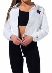 Champion Life Women's Cropped Coaches Jacket White/c Logo
