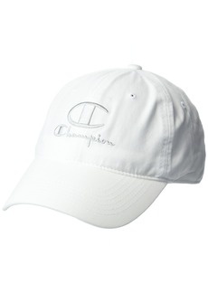 Champion mens Garment Washed Relaxed Hat Double Logo Hat White-590618  US