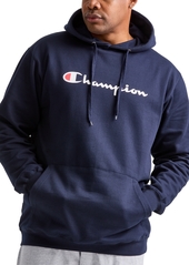 Champion Men's Big & Tall Powerblend Logo Graphic Fleece Hoodie - White