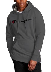 Champion Men's Big & Tall Powerblend Logo Graphic Fleece Hoodie - Oxford Grey