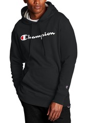 Champion Men's Big & Tall Powerblend Logo Graphic Fleece Hoodie - Oxford Grey