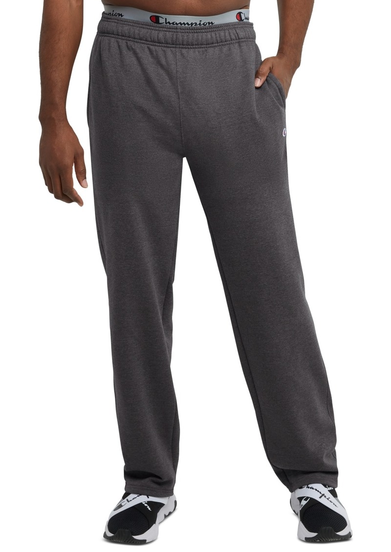 Champion Men's Big & Tall Powerblend Open Bottom Fleece Sweatpants - Granite Heather