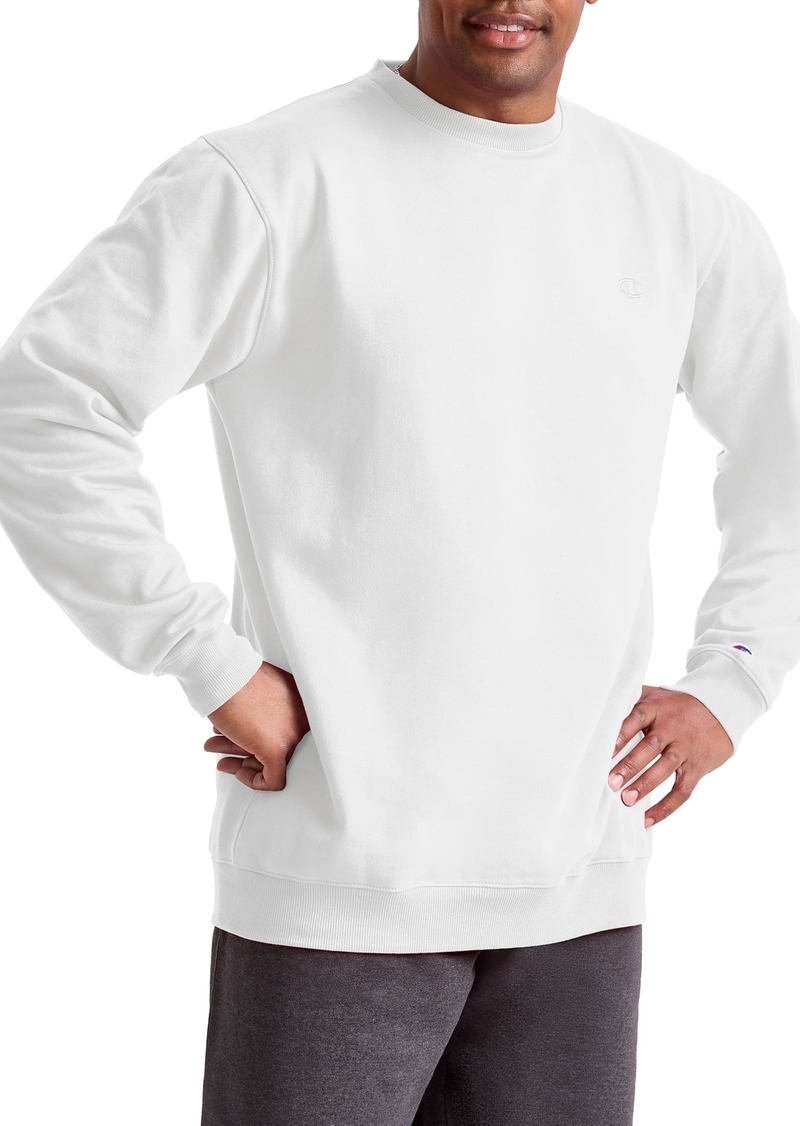 Champion Men's Big & Tall Powerblend Solid Fleece Sweatshirt - White