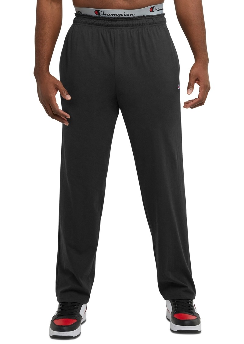 Champion Men's Big & Tall Standard-Fit Jersey-Knit Track Pants - Black