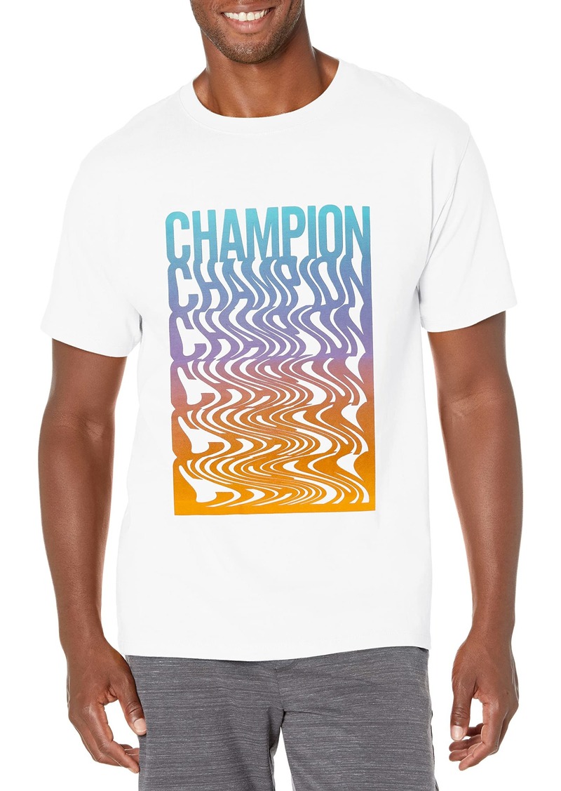 Champion mens Classic T-shirt Multi Script T Shirt White-586d5a  US