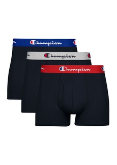 Champion Men's Cotton Stretch Boxer Brief Black