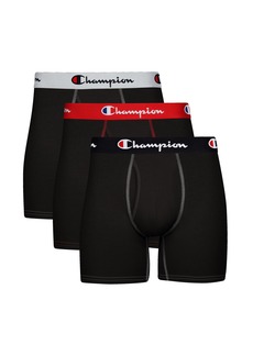 Champion Men's Cotton Stretch Total Support Pouch 3 Pack Boxer Briefs Black  US