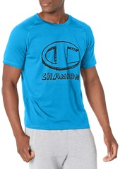 Champion Raglan Crewneck Breathable Sports Best Moisture-Wicking Tee Shirt for Men Blue Jay-586L8A