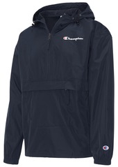 Champion Men's Packable Half-Zip Hooded Water-Resistant Jacket