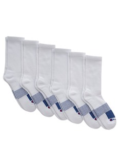 Champion Men's Performance Crew Socks 6-Pack White-6 Pack