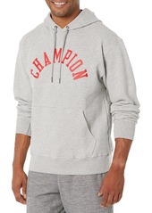 Champion Pullover Powerblend Fleece Midweight Hooded Sweatshirt Best Hoodies for Men Block Logo Athletic Navy/Forsythia-586MQA