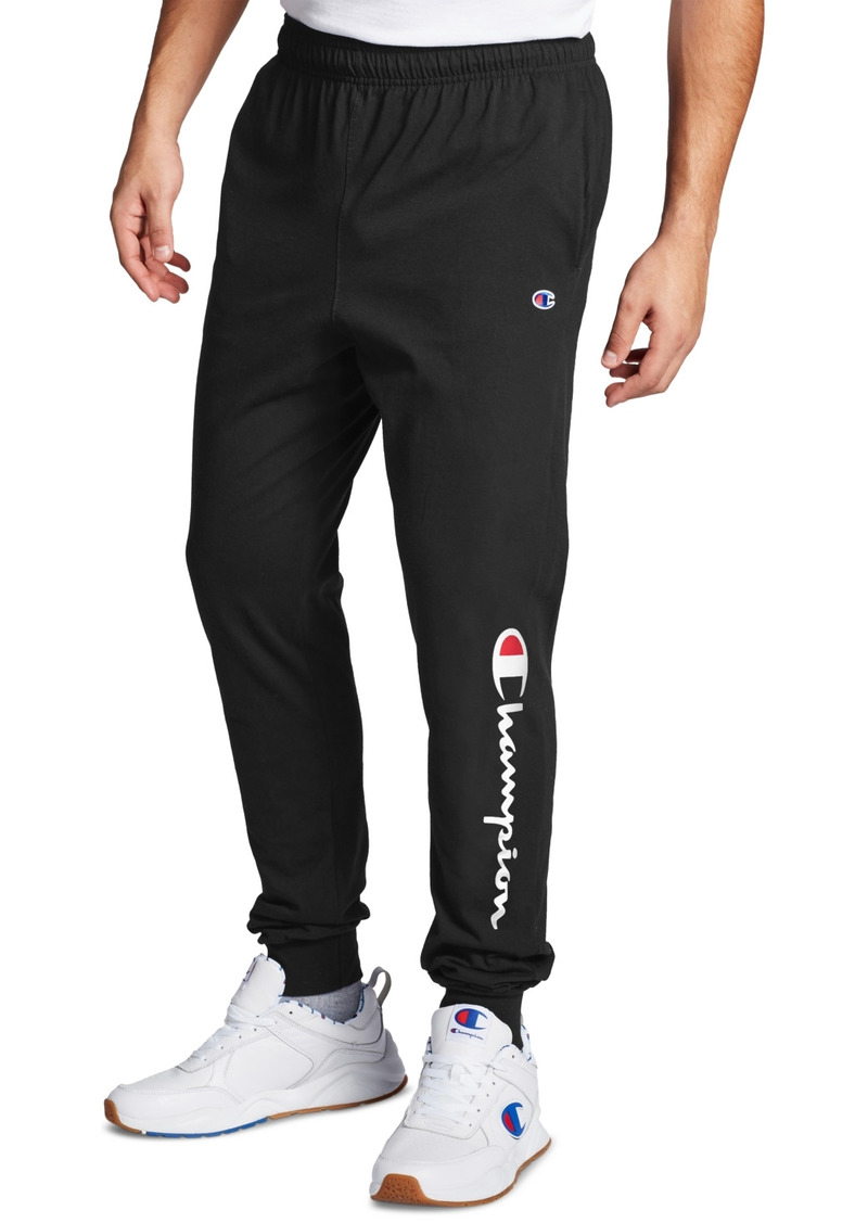 Champion Men's Standard-Fit Script Logo-Print Joggers - Black