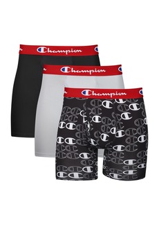 Champion174 Mens Everyday Active Lightweight Stretch Boxer Brief 3Pack M Oxford GreyBlack