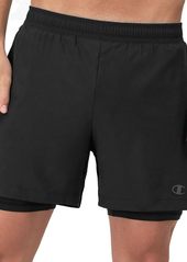 Champion MVP with Total Support Pouch Moisture Wicking Lined Men's Shorts 5" & 7" Black HD C Logo