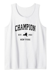 Champion New York NY Vintage Athletic Black Sports Design Tank Top