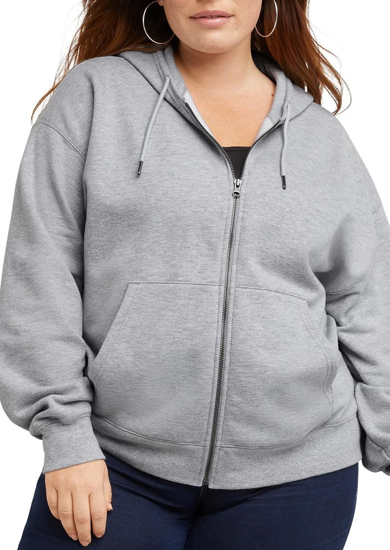 Champion Hanes Comfortblend Originals Full Midweight Fleece Sweatshirt Zip Hoodie for Women Plus