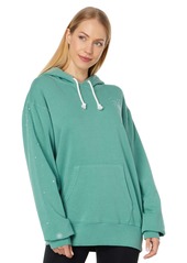 Champion Oversized Lightweight Fleece Sweatshirts Women’s Pullover Hoodies Sun Dye Deep Green Palm-586URA