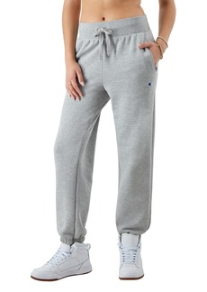 Champion Powerblend Fleece Joggers Comfortable Sweatpants for Women 27" Oxford Gray C-Patch Logo