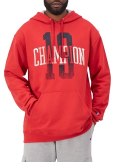 Champion Hoodie Powerblend Fleece Pullover Comfortable Graphic Sweatshirt for Men (Reg. or Big Eclipse Red 19