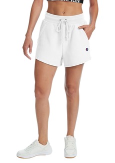Champion Reverse Weave Fleece-Drawstring Women’s Shorts 3' White C-Patch Logo