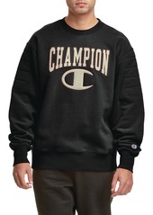 Champion Reverse Weave Quilted Crew Sweatshirt in Black at Nordstrom