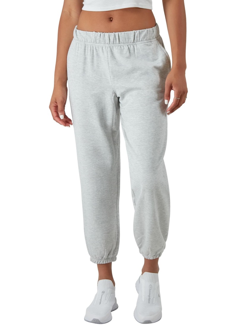 Champion Soft Touch Joggers Comfortable Sweatpants for Women 27" Oxford Gray C -Patch Logo