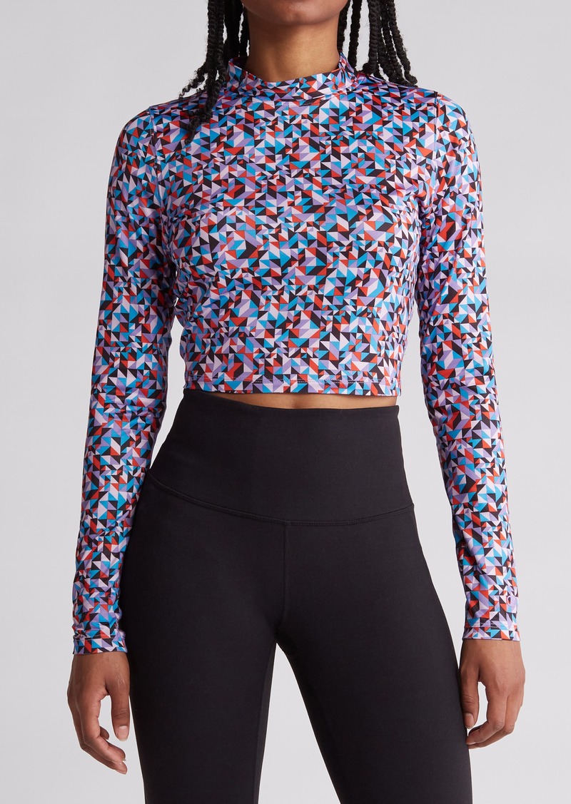Champion Soft Touch Mock Neck Long Sleeve Top in Mini Geo Multi at Nordstrom Rack