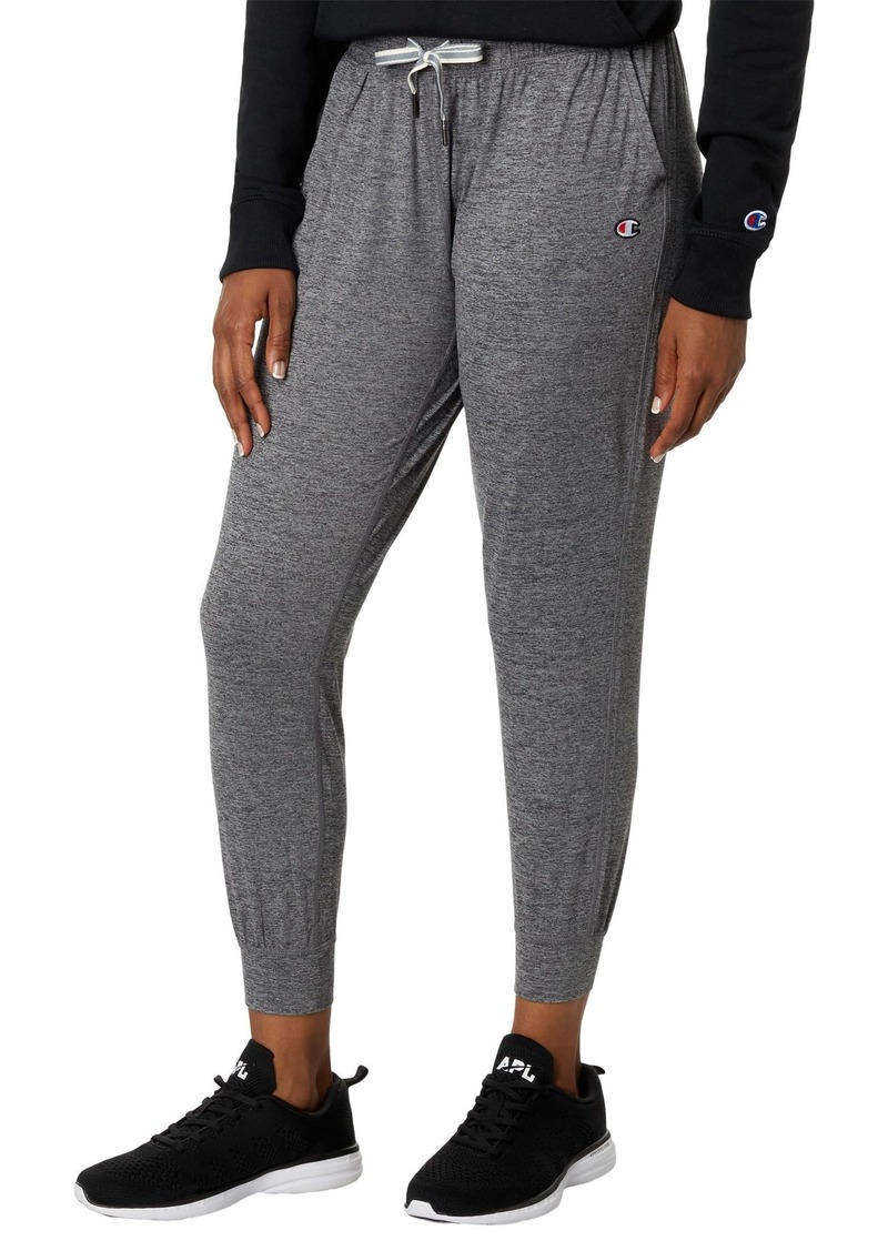 Champion Soft Touch Moisture-Wicking Sweatpants Joggers for Women 25" Ebony Heather C Logo