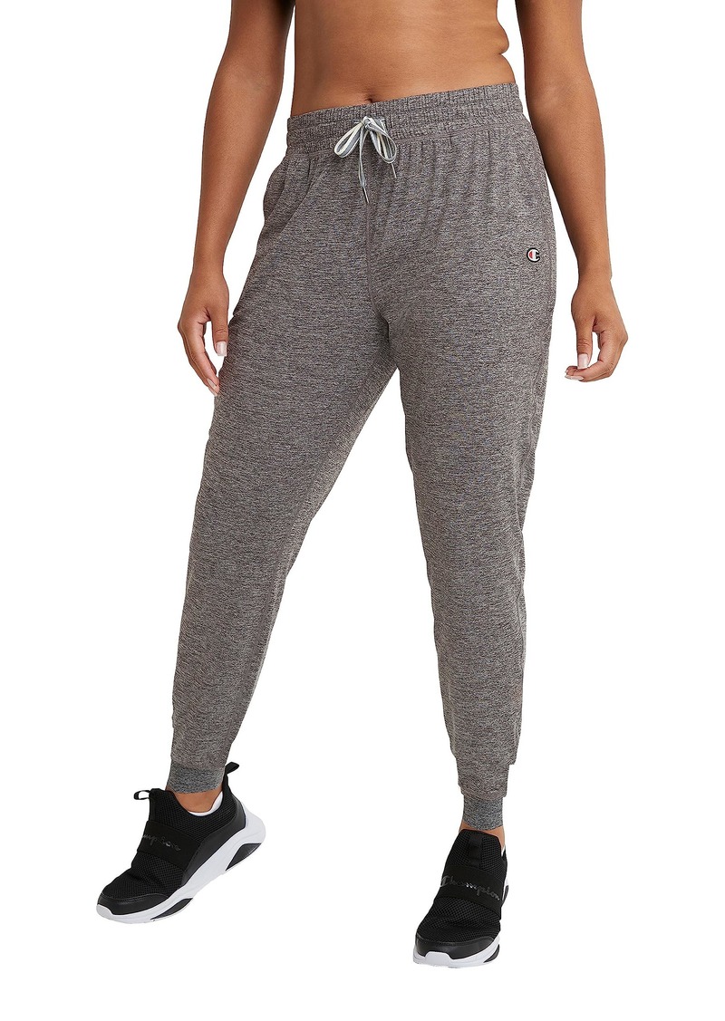 Champion Soft Touch Moisture-Wicking Sweatpants Joggers for Women 25" Ebony Heather C -Patch Logo