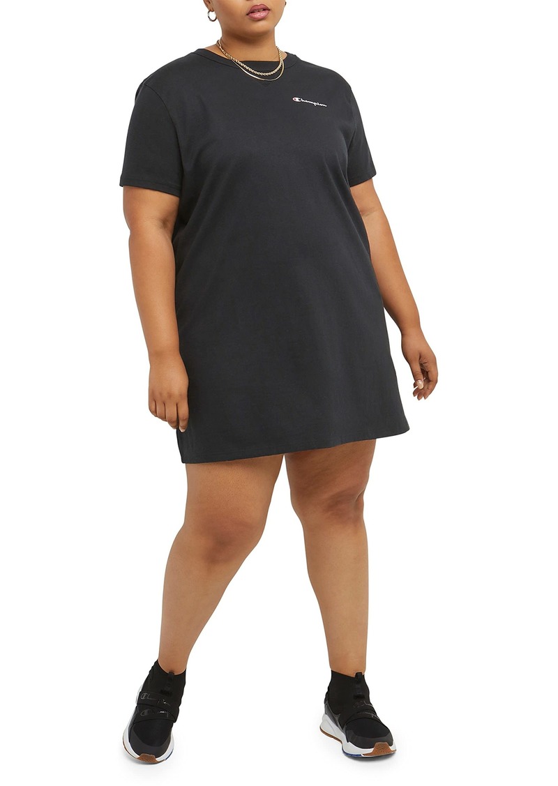 Champion T-Shirt Plus-Size Women's Athletic Dress Script Logo Black
