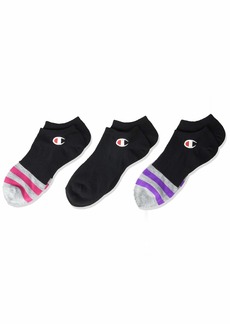 Champion Women's 3-Pack Super No Show w/Embroidery Socks