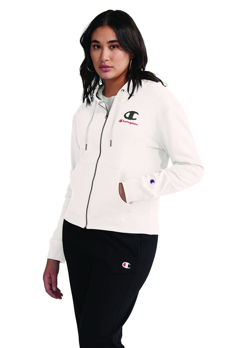 Champion Women's Campus French Terry Zip Hoodie NATURAL SMALL