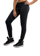 Champion Women's Cotton Jersey Full Length Joggers - Black