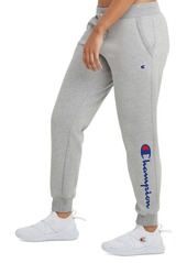 Champion Women's Drawstring Logo Fleece Jogger Sweatpants - Black