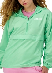 Champion Women's Half-Zipper Hooded Packable Jacket - Happy Green