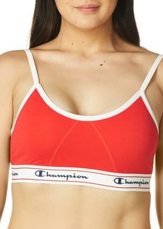 Champion Women's Heritage Bralette Cotton Stretch Pullover Moisture Wicking Bra Single or 2-Pack Scarlet 1-Pack