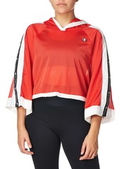 Champion Women's Hooded Cropped Mesh Top red spark M