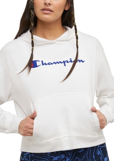 Champion Women's Long-Sleeve Logo T-Shirt Hoodie - White