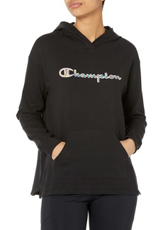 Champion womens Middleweight Jersey Hoodie Graphic Script Hooded Sweatshirt Black-586fta  US