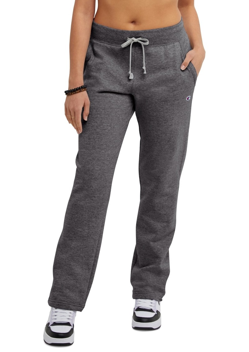 Champion Women's Powerblend Fleece Straight Leg Sweatpants - Granite Heather