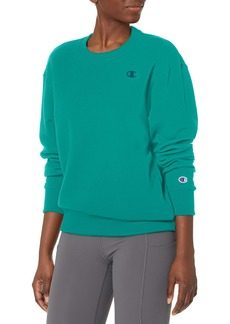 Champion Crewneck Powerblend Oversized Fleece Best Sweatshirts for Women Green Reef-407D55