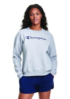 Champion Women's Powerblend Relaxed Crew-Graphic OXFORD GRAY X SMALL