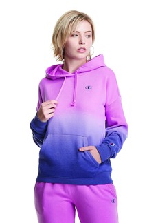 Champion Women's Relaxed Fleece Hoodie DIP DYE PAPER ORCHID/SVN SEA B SMALL