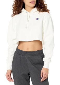 Champion womens Reverse Weave Cropped Cut-off Hoodie Left Chest C Hooded Sweatshirt   US