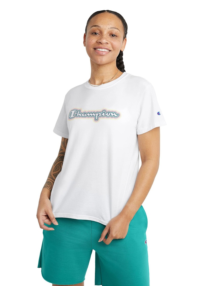 Champion Women's T-Shirt Classic Cotton-Blend T-Shirt Crewneck Tee Jersey T-Shirt