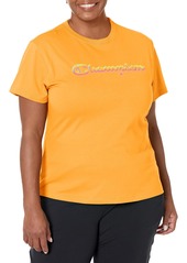 Champion womens Tee Classic Tee Graphic Script Capri Orange-586gra  US